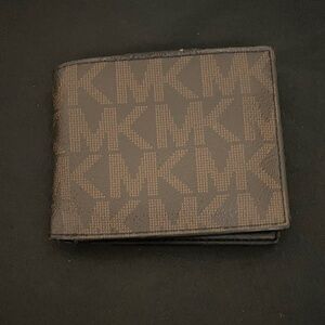 Michael Kors Black and Brown Monogram Wallet